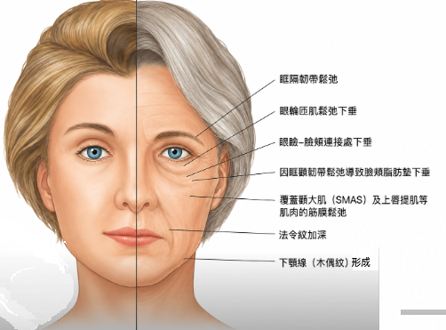 面部衰老层次说明图